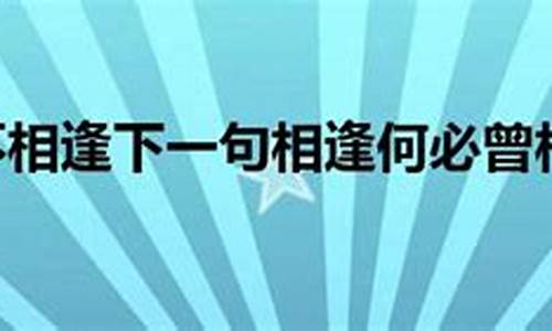 相逢何必曾相识下一句怎么接_江湖故人相逢何必曾相识下一句怎么接